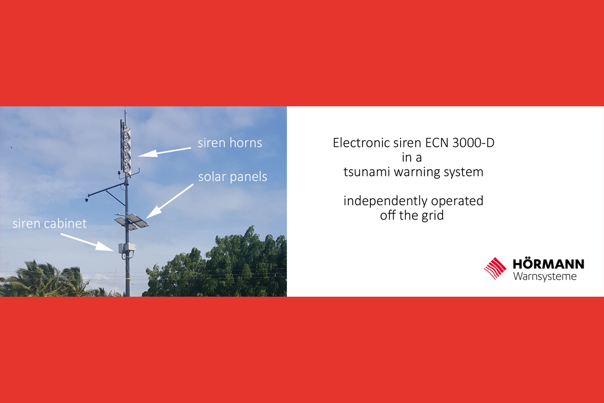 Solar powered electronic siren ECN 3000-D