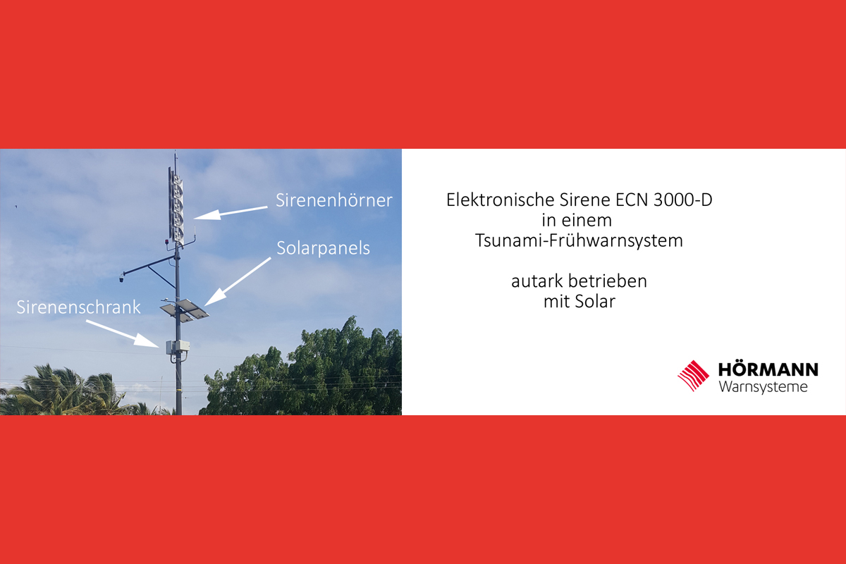 Solarbetriebene elektronische Sirene ECN 3000-D
