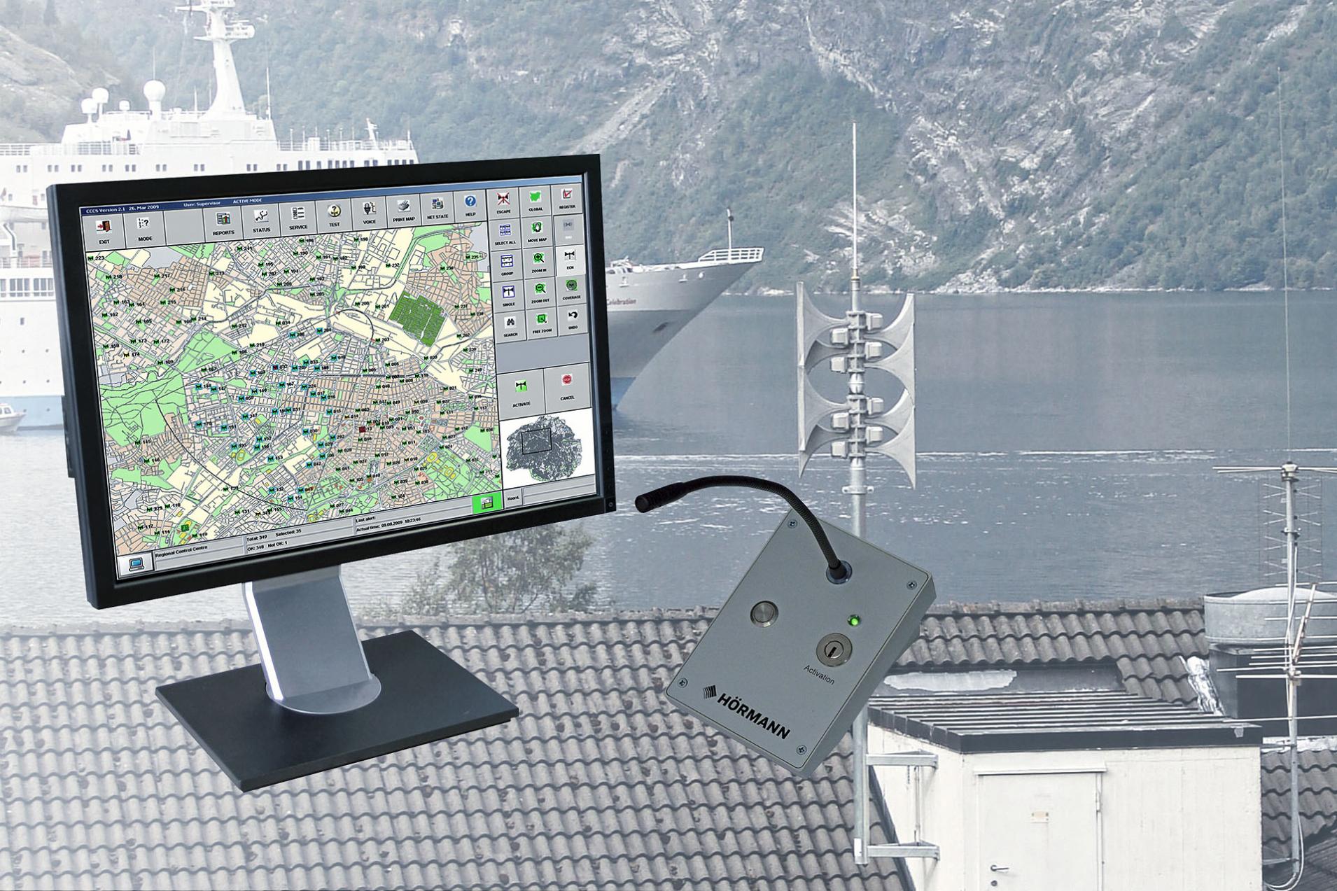 CCCS control and monitoring software for large siren networks